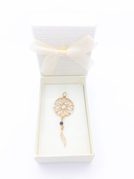 PS Silver Gold Plated Silver Necklace with Black Zircon