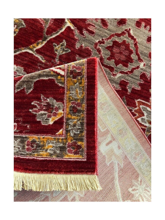 Koulis Carpets 7545A Rug Rectangular with Fringes Claret Red