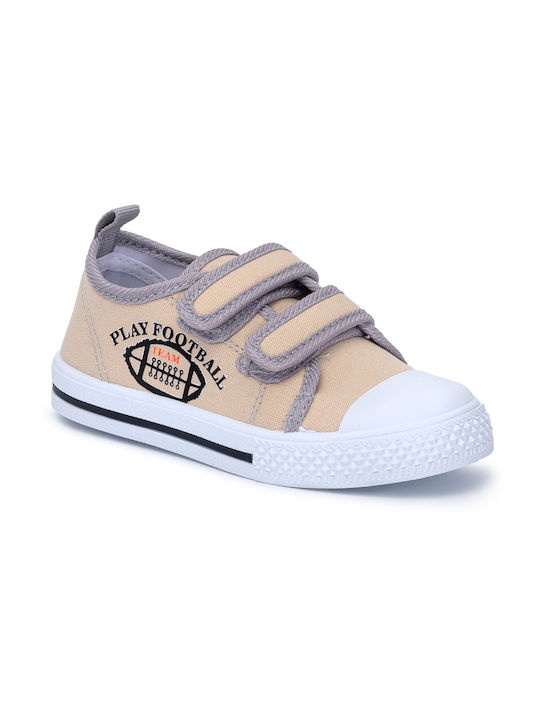 Junior Kinder-Sneaker mit Klettverschluss Beige