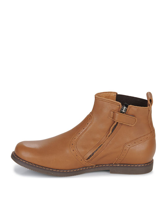 Kids Boots with Zipper Brown