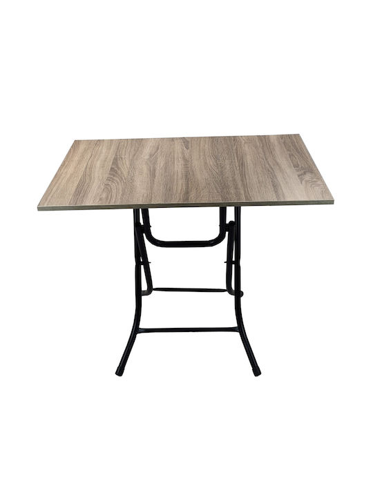 Table Kitchen Collapsible Wooden with Metal Frame The product description does not mention colour. 70x50x73cm