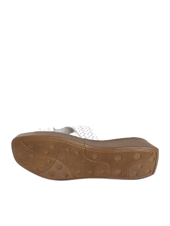 Leather Women's Anatomic Flat Sandals White