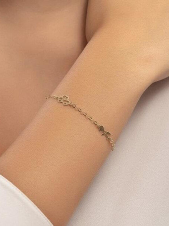 Eforo Kids Bracelet Chain from Gold 9K with Figure