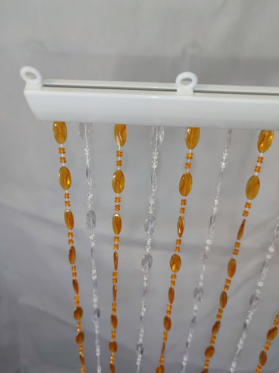 Epiplo-Fos Door Curtain Made Of Brown Plastic 100x220cm 0400062