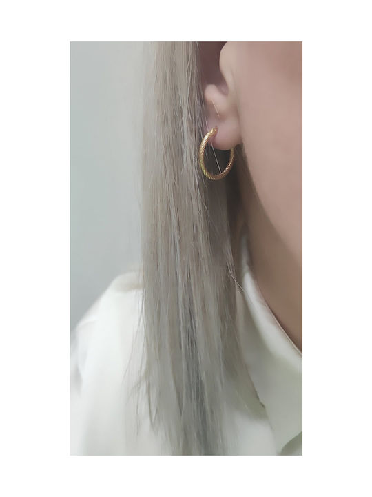 Ioannis Kosmima Earrings Hoops made of Silver Gold Plated