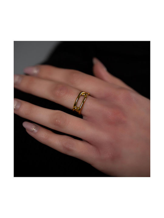 Piercing.gr Women's Gold Plated Steel Ring