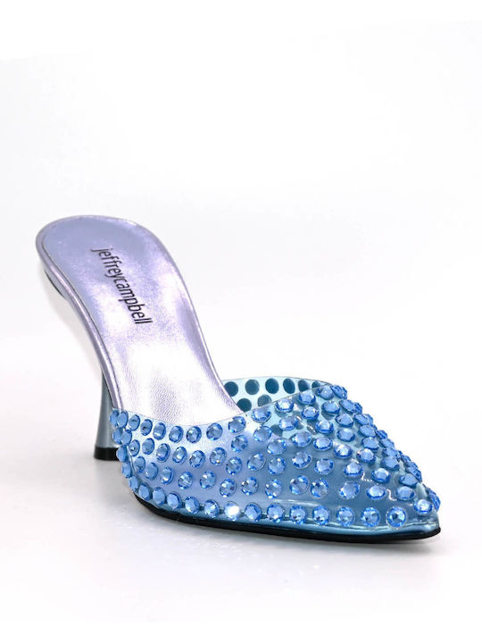 Jeffrey Campbell Mules mit Chunky Hoch Absatz in Blau Farbe