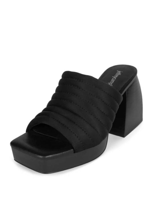 Jeffrey Campbell Leder Mules mit Chunky Hoch Absatz in Schwarz Farbe