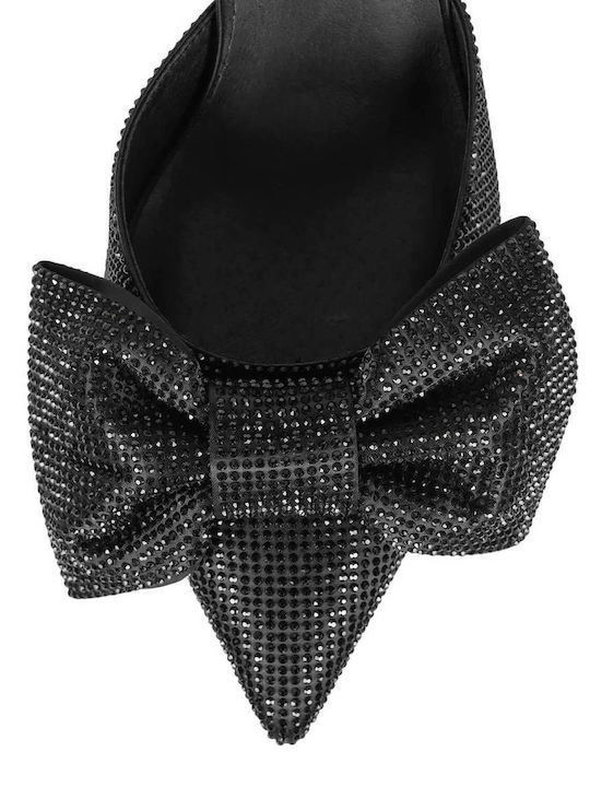 Mules with Thin High Heel in Black Color