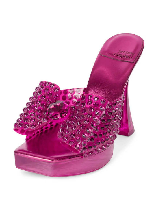 Jeffrey Campbell Mules mit Chunky Hoch Absatz in Rosa Farbe