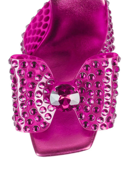 Mules with Thin High Heel in Pink Color
