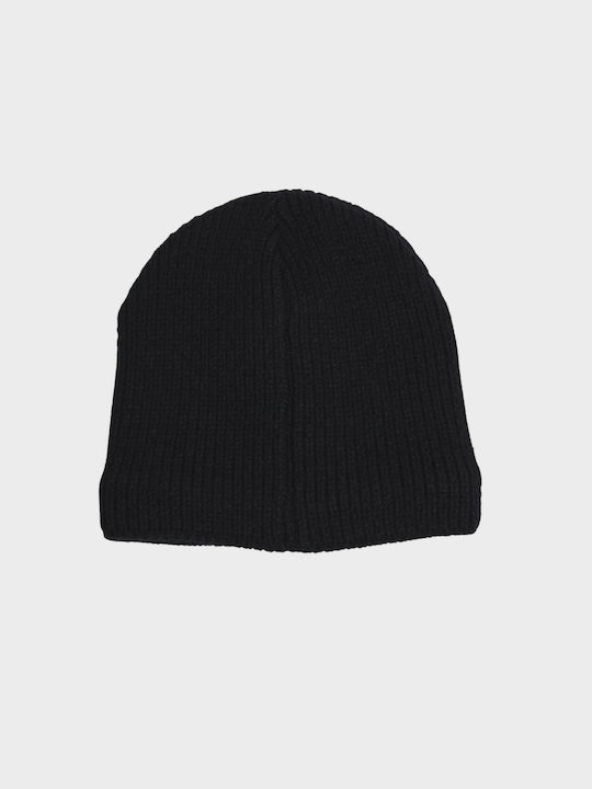 11 Degrees Beanie Unisex Fleece Σκούφος Πλεκτός σε Μαύρο χρώμα