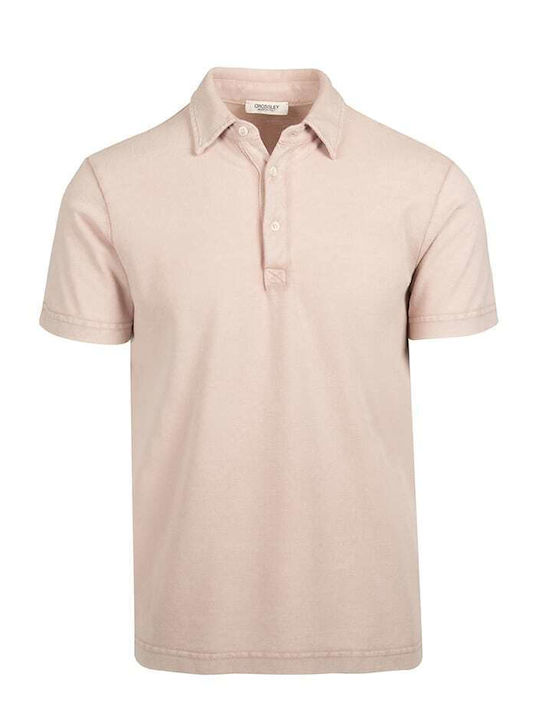 Crossley Men's Short Sleeve Blouse Polo Pink