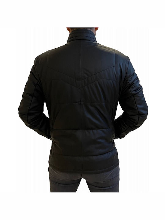 MARKOS LEATHER Herren Winter Jacke Leder Schwarz