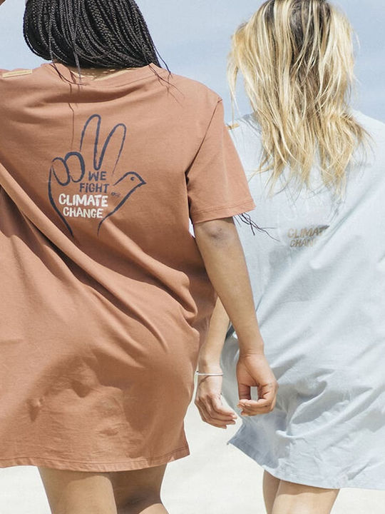Sommer Mini T-Shirt Damenkleid Braune