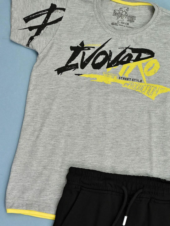Kinder-Set mit Shorts Sommer 2Stück Gray Street Style