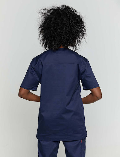 Velilla Unisex Ιατρική Μπλούζα Navy Μπλε