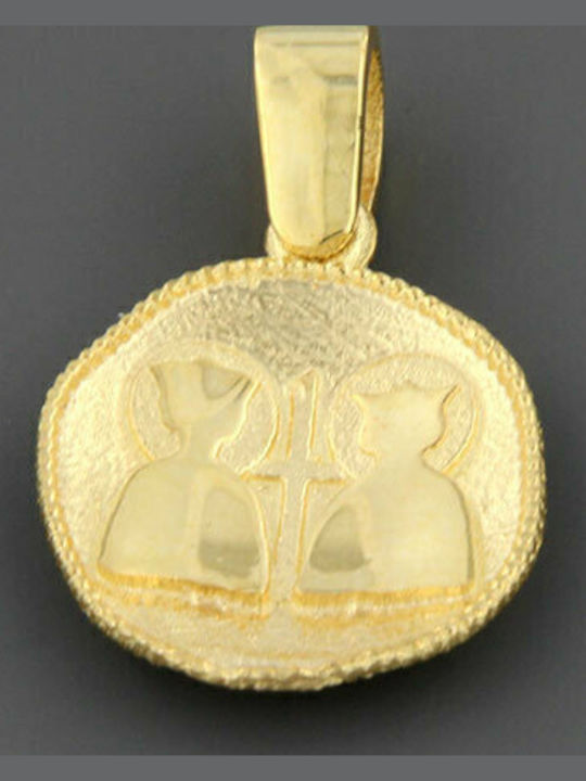 Ios Pendant Kids Charm Double Sided Constantinato made of Gold 9K ΜΕ1699