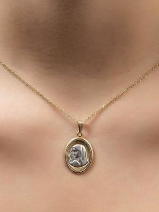 Eforo Pendant Kids Talisman with the Virgin Mary made of Gold 14K PA11400174