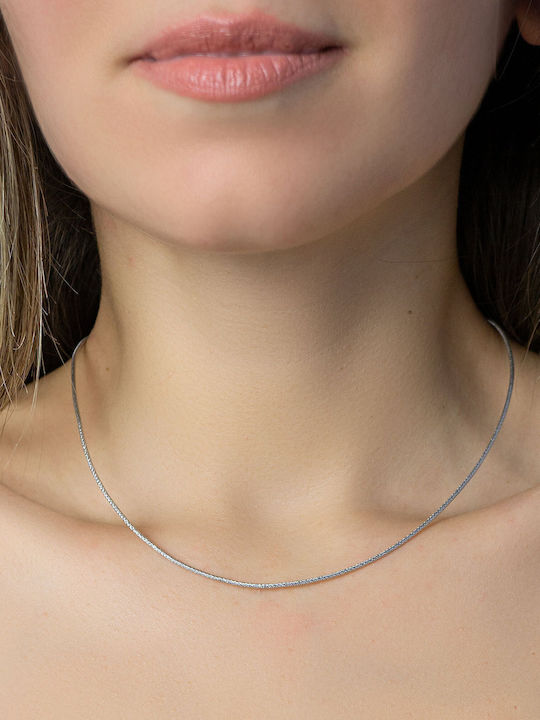 Kiriakos Gofas White Gold Chain Neck 14K Thin Thickness 1.2mm and Length 40cm