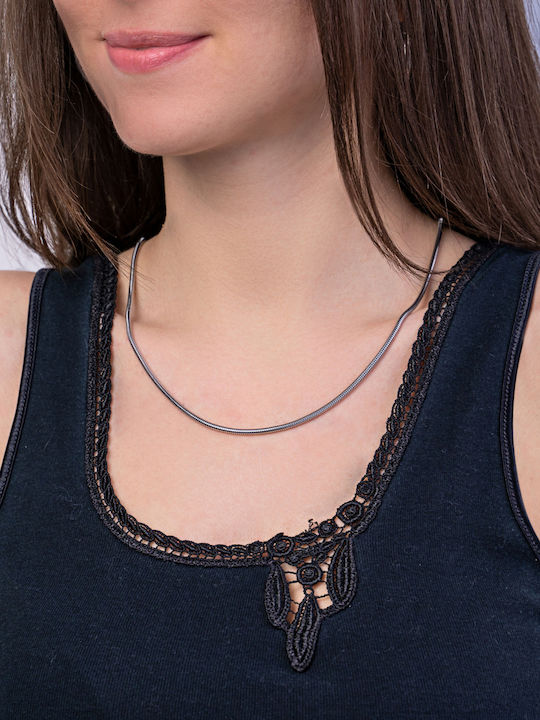 Kiriakos Gofas Chain Neck made of Steel Thin Thickness 2.4mm and Length 50cm