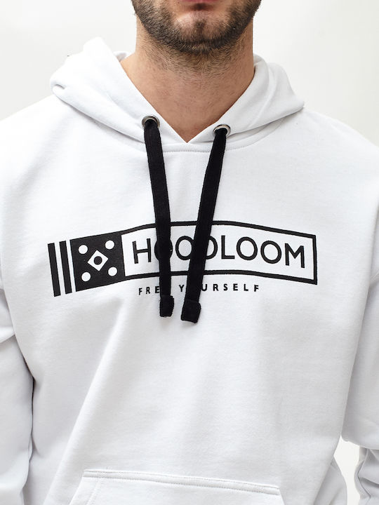 HoodLoom Herren Sweatshirt mit Kapuze und Taschen Weiß