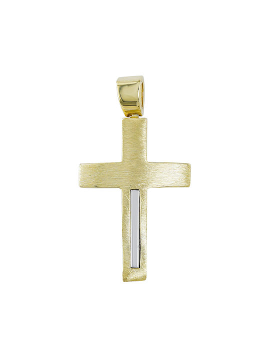 Kiriakos Gofas Men's Gold Cross 14K Double Sided