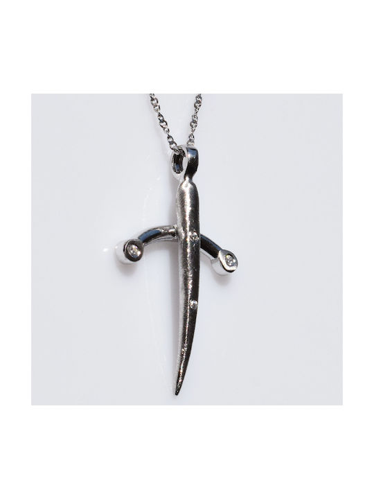 Bizoutaki Cross from Rose Silver with Chain