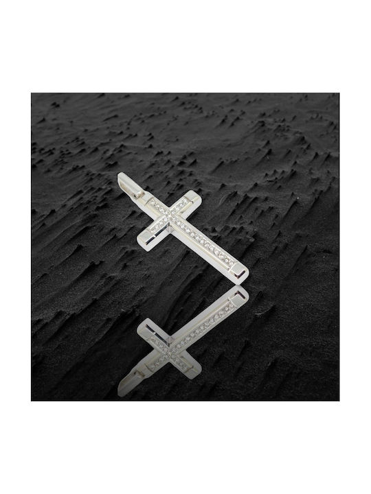 Mentzos White Gold Cross 18K