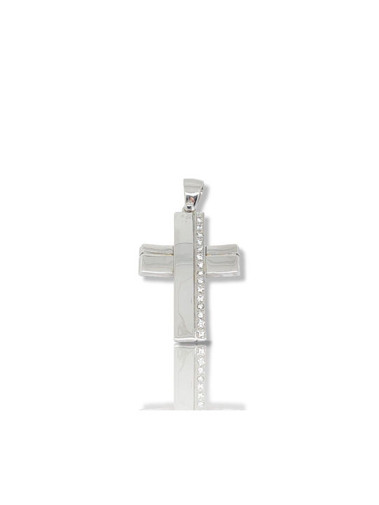 Mentzos White Gold Cross 18K