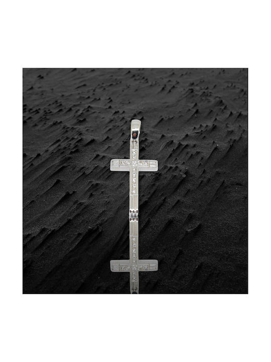 Mentzos White Gold Cross 18K