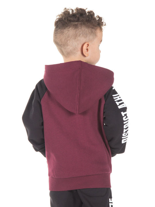 Kids Sweatshirt Cardigan with Hood Burgundy