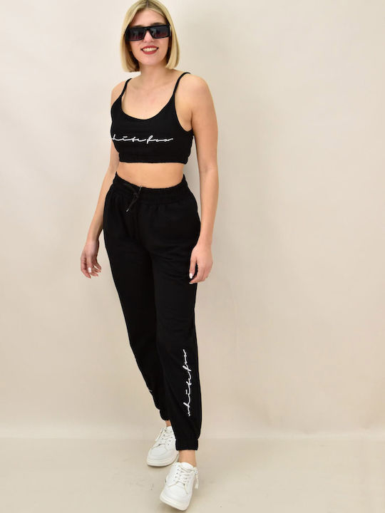 Potre Damen-Sweatpants-Set Schwarz