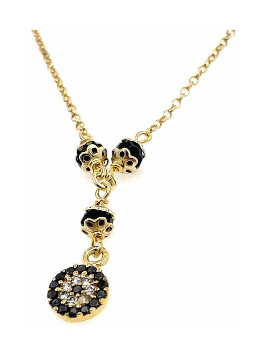 CHrysolithos Necklace Eye from Gold Plated Silver with Zircon