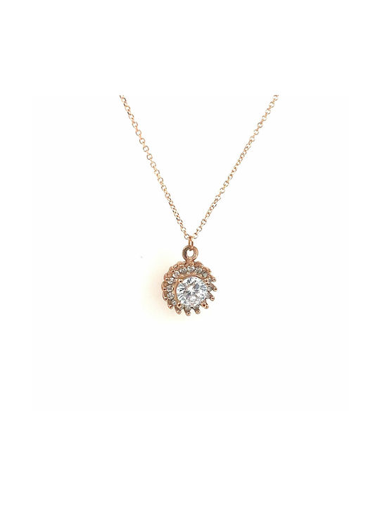 CHrysolithos Necklace Rosette from Gold 9 K