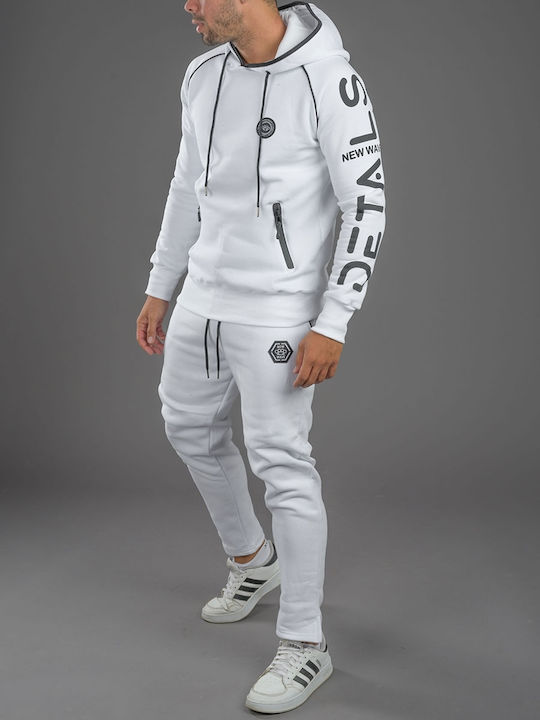 New Wave Men's Sweatpants with Rubber White