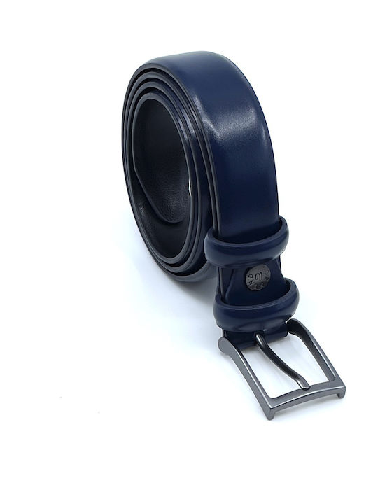 Men's Belt Leather Blue