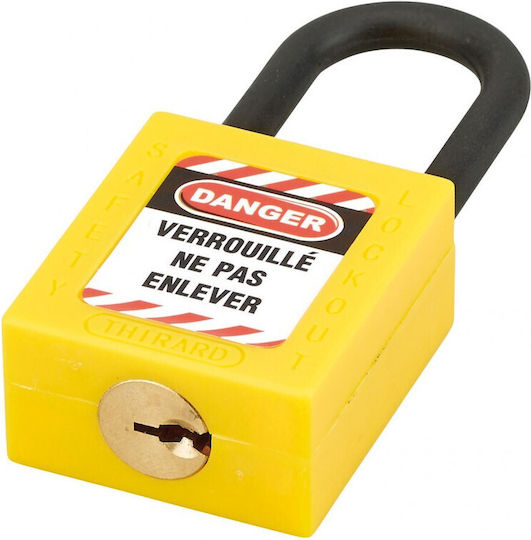 Thirard Plastic Padlock Brass with Key 38mm Yellow 1pcs