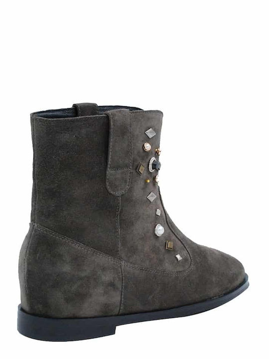 Suede Women's Ankle Boots Gray