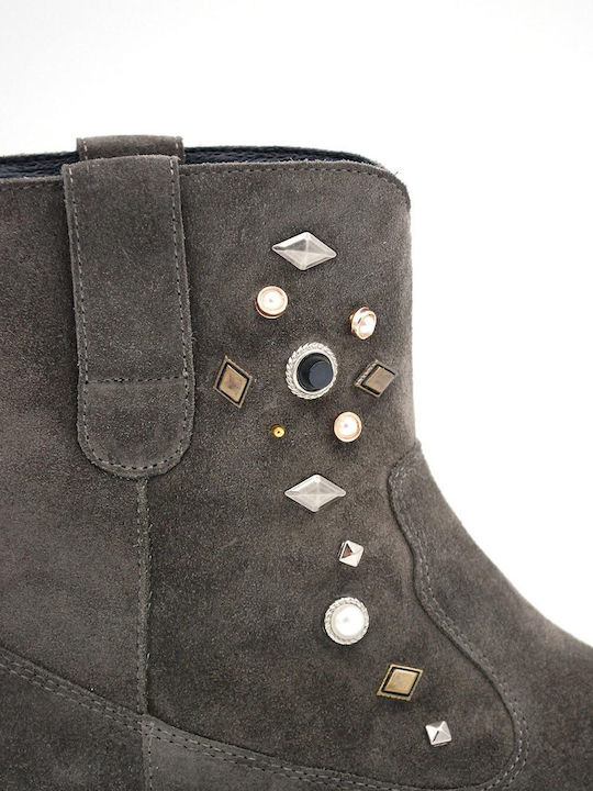 Suede Women's Ankle Boots Gray
