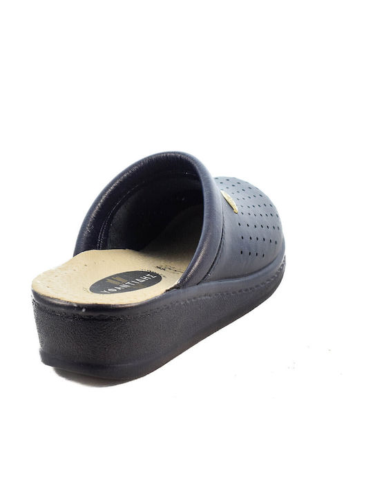 Yfantidis Women's Leather Anatomic Clogs Blue