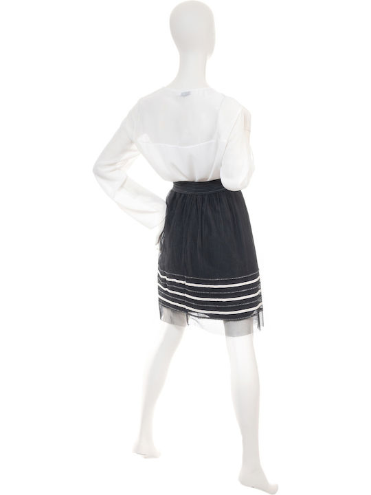 Hoch tailliert Mini Rock Schwarz