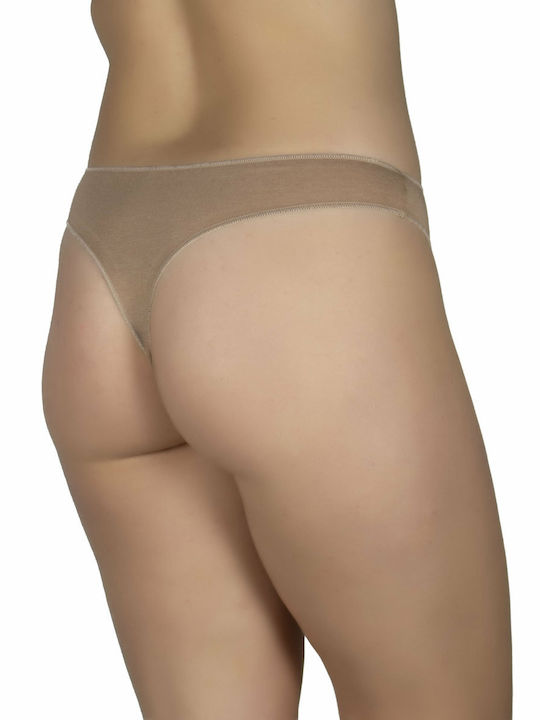 A.A UNDERWEAR Women's String 3Pack Seamless Beige