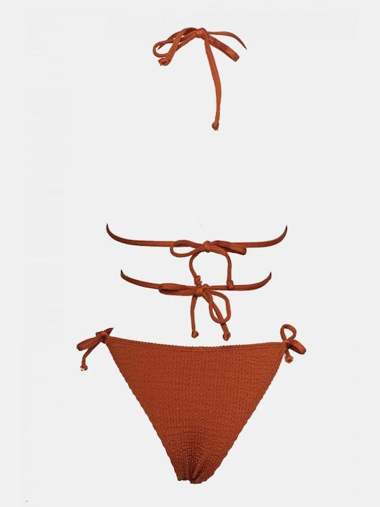 Bikini-Set Dreieck mit Abnehmbarer Verstärkung Orange