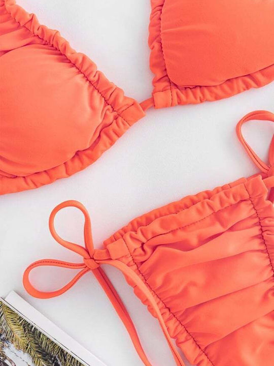Set Bikini Dreieck mit Abnehmbarer Verstärkung Orange