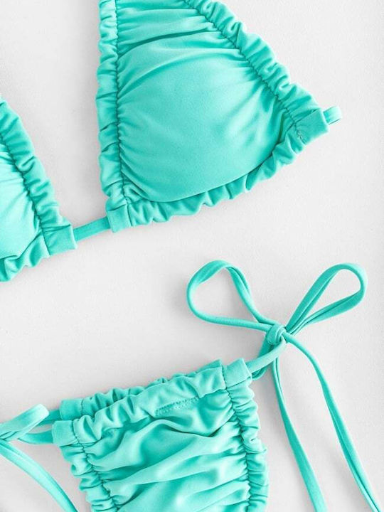 Set Bikini Triunghi Cu Burete Detașabil Turcoaz