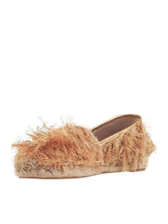 Women's Fabric Espadrilles Gold