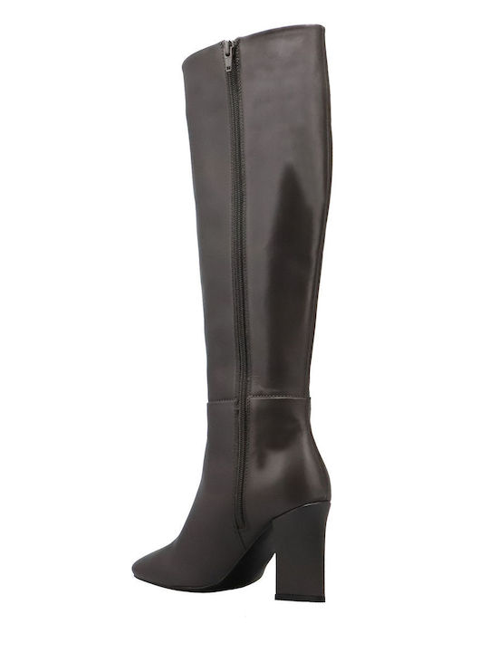 Leder Damenstiefel Gray