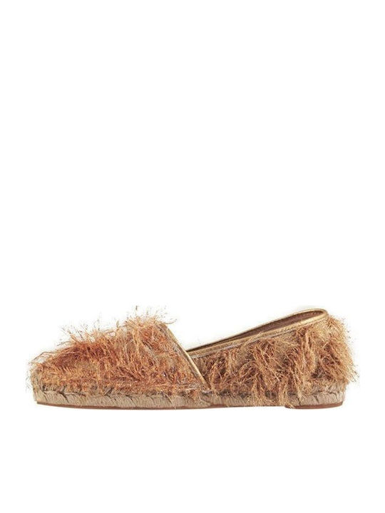 Women's Fabric Espadrilles Gold