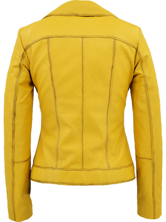 Damen Bikerjacke Gelb